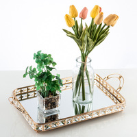 Assiette jetable en alliage d'aluminium gravée de cristaux dorés, écologique, pour usage domestique et en restaurant, style européen, vaisselle de mariage dorée