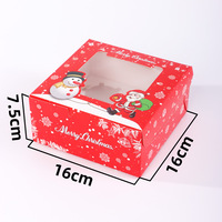 Scatola di torta di natale con finestra di plastica trasparente customizzata di cottura biscotti per dolci