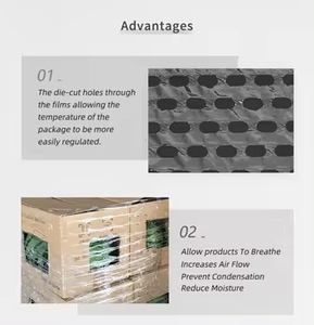 Vented <b>Pallet</b> Stretch Film LLDPE Breathable Perforated <b>Pallet</b> <b>Wrap</b> <b>for</b> Fresh Fruit Vegetable Dairy Frozen Food Packaging - Product Image 3