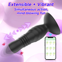 Vibromasseur anal télescopique à commande par application, stimulateur de prostate à poussée pour hommes, avec ventouse, pour la masturbation des hommes gays