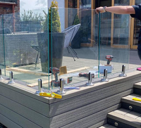 Pince de fixation moderne en acier inoxydable pour garde-corps en verre d'escalier, balcon et villa - LS-ASF (Résistante à l'eau et à la rouille)