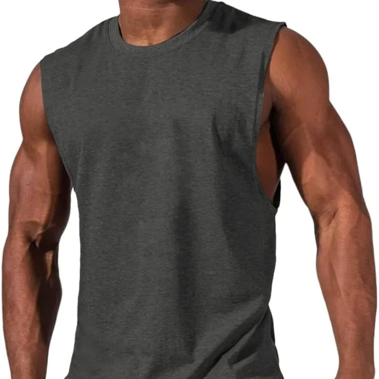 Camiseta masculina de corrida sem mangas de algodão, blusa de corrida clássica casual masculina, blusa de corrida leve e flexível, moda masculina personalizada por atacado