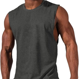 Débardeurs pour hommes en coton léger sans manches décontracté classique en cours d'exécution t-shirt Stringer en gros sur mesure - Product Image 1