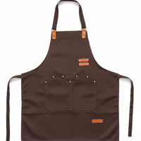 Bavoir d'impression de broderie de logo personnalisé en gros tablier de nettoyage de chef de cuisine noir blanc taille lavable