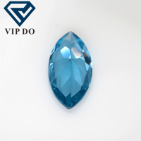 Coupe facettée, coupe marquise, 108 #   Spinelle bleu aquamarine clair, pierre précieuse en vrac, forme marquise, spinelle synthétique 106 #   Pierre de spinelle bleue