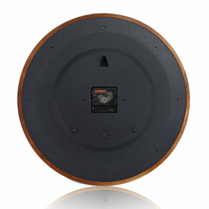 European Style Wooden Wall <b>Clock</b> Round 12 Inch Silent Quartz For Living Room - Product Image 2