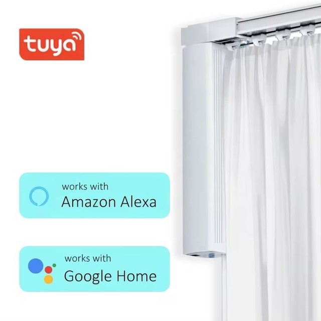Home Customizable TUYA WiFi Motorized Curtain Motor Driver Voice Control (Alexa/Google/Siri) Modern Aluminum Construction Office