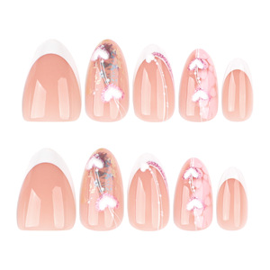 24 Piezas de <span class=keywords><strong>Uñas</strong></span> Postizas Minimalistas de Material ABS <span class=keywords><strong>en</strong></span> Estilo Francés, <span class=keywords><strong>Uñas</strong></span> Blancas con Corazones 3D, Forma de Almendra, <span class=keywords><strong>Uñas</strong></span> Artificiales - Product Image 6