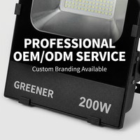 Reflector LED de Aluminio IP66 de 20W-200W para Jardín, 130lm/W, >70Ra, 6000K Luz Diurna, Ángulo de Haz de 120°, Garantía de 3 Años