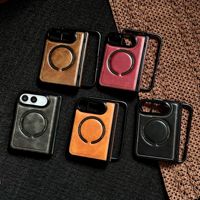 Étui de luxe en cuir PU pour iPhone Duo Fold, coque arrière magnétique protectrice pour iPhone Ultra avec charge sans fil