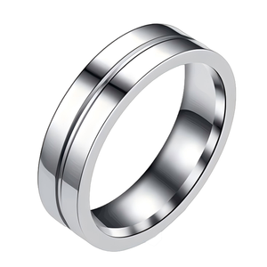 Anello Nuziale in Tungsteno Stile Monogroove Color Oro e Argento per Uomo, Gioielleria Fine - Product Image 2