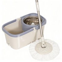 Serpillère plate rotative télescopique pour usage sec et humide, mains libres, avec seau extra large et épaissi, outil de nettoyage de sol pour personnes paresseuses
