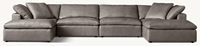 Modulares Leder-Lounge-Sofa Anpassbares Sektionalsofa für Innenräume Komfortables Wohnzimmer Moderne Wohnmöbel