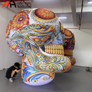 Gigantesca Teschio di Zucchero Gonfiabile da 3m con Motivo Floreale Colorato per Halloween, Eventi <span class=keywords><strong>del</strong></span> <span class=keywords><strong>Giorno</strong></span> dei Morti, Parate, Pubblicità e Decorazioni - Product Image 3
