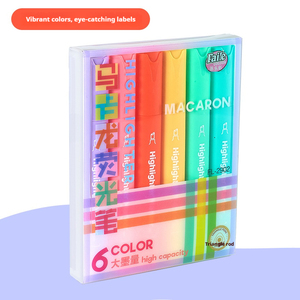 Marcadores Fluorescentes Color Macaron, Juego de 6 Colores, Barril <span class=keywords><strong>Triangular</strong></span>, Resaltado de Puntos Clave, Marcador Fluorescente Especializado para Dibujo Artístico - Product Image 6