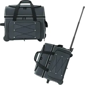 Custom Double Roller Bowling Bag With Wheel 2 Ball Bowling Bag Wheel Trolley 2 Four Roller Bowling Balls Bag