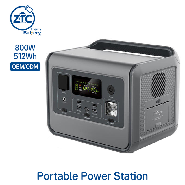 Outdoor LiFePO4 Portable Power Station 800W 512Wh Large Capacity Camping Energy Storage Mobile Pure Sine Wave