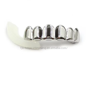 Grillz Hip-hop Lumineux Tendance pour Homme – Bijoux Corporels Dorés/Argentés en Cuivre avec Zirconium – Grillz Dentaires Punk – Vente en Gros - Product Image 4