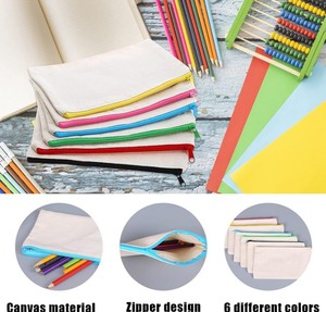 Trống bông vải DIY Craft Dây Kéo Túi bút chì trường hợp đối với trang điểm mỹ phẩm lưu trữ túi với biểu tượng tùy chỉnh - Product Image 5