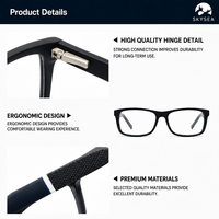 Montures de lunettes tendance 2026 en acétate à double pont, montures optiques carrées de luxe, montures de lunettes de vue rétro pour hommes