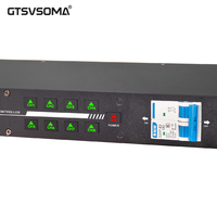 GTSVSOMA DR408 Séquenceur d'alimentation 10 canaux 1U en métal pour montage en rack, alimentation 8000W, écran LCD rétroéclairé, affichage de la tension, AC 100-240V