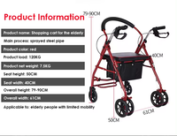 Simplywalk Steel 120kg Déambulateur à Quatre Roues pour Adultes, Équipement de Réadaptation à Long Terme Certifié MDR CE, Fournisseur