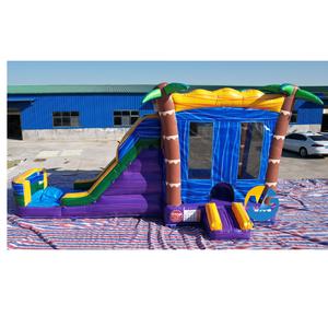 Château gonflable aquatique Jungle Palm Tree Water Moonjumps avec toboggan aquatique et <span class=keywords><strong>piscine</strong></span> pour <span class=keywords><strong>location</strong></span> commerciale et événements - Product Image 2