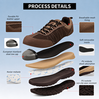 Chaussures de sécurité unisexes AOXIANG à coupe basse, lacées, avec embout en acier, confortables, en daim et maille, pour l'hiver, le printemps et l'été, usage industriel