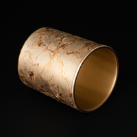 Champagner-Gold Geflammtes Steineffekt-Glas Votivkerzenhalter