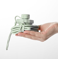 Bouteille d'eau pliable en silicone portable pour l'extérieur, logo personnalisé accepté, bouteille réutilisable et pliable pour les voyages, la salle de sport, le camping, la randonnée