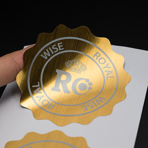 Etiquetas adhesivas de vinilo Brillante De plata cepillada con logotipo redondo pequeño personalizado, hoja de pegatinas adhesivas impermeables personalizadas - Product Image 4