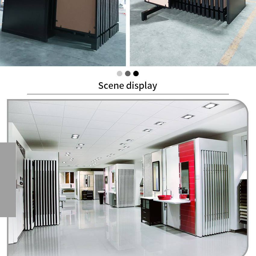 Tsianfan New Arrival Tile Sliding Rotating Frame Rack Display Stand for Showroom Granite Panel Marble Cabinet Sintered Stone