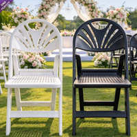 Chaise pliante en résine plastique OEM, dossier plat simple, pour événements extérieurs, mariages, banquets, fêtes, conférences