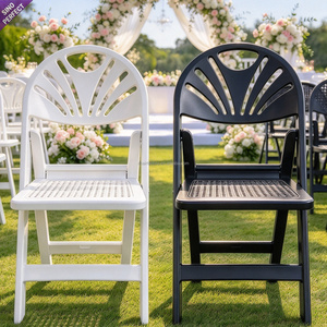 Chaise pliante en résine plastique OEM, dossier plat simple, pour événements extérieurs, mariages, banquets, fêtes, conférences - Product Image 2