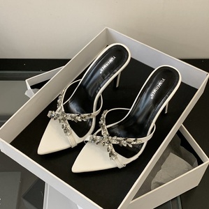 Rhinestone 2025 10CM New Style Women Shoes Sandals <b>Slides</b> Pumps Open Toe <b>Slippers</b> - Product Image 2