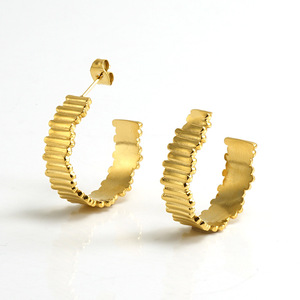 ZOGXIN Gold Hoop Earrings Geometric Design Stainless Steel For Women Fashion Jewelry - Product Image 4
