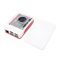 Raspberry beri Pi 5 resmi merah dan putih casing pembuangan panas dengan kipas dan cangkang pelindung