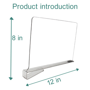 Étagères en bois pliables robustes et séparateur acrylique sac de livre diviseur d'étagère réglable en plastique placards de support de supermarché - Product Image 4