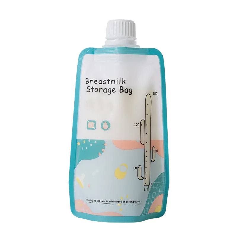 Spot vente en gros bouche d'aspiration portable 150ml sac de conservation frais de stockage de lait maternel jetable (16 pièces)