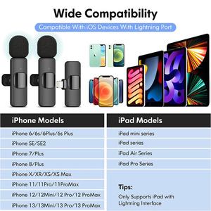 Micrófono de solapa Lavalier inalámbrico, micrófono de grabación, iPhone inalámbrico profesional, para entrevista iPad, vídeo, Podcast, Vlog - Product Image 3