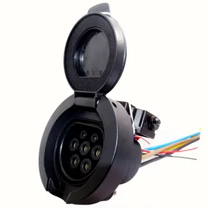 Latest products 2024 32A 250V 7KW three-phase AC European EV Type2 Charging Socket with Cable Wire