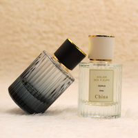 Flacon de parfum vide en verre transparent haute qualité 30ml 50ml avec pulvérisateur et emballage personnalisé pour marque privée