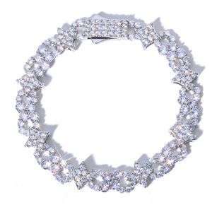 Bracelets personnalisés OEM en moissanite éclatante style étoile, en argent sterling 925, bijoux fins hip-hop VVS, fournisseur en gros B2B - Product Image 1