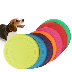Jouet pour chien et <span class=keywords><strong>chat</strong></span> en silicone, 7 couleurs, en forme de soucoupe volante, disques volants amusants, résistants à la mastication, pour l'entraînement des chiots, jouets interactifs pour animaux de compagnie - Product Image 2