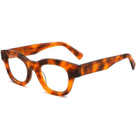 Lunettes à monture épaisse léopard anti-lumière bleue pour femmes, lunettes de créateur personnalisées OEM, lunettes de luxe en acétate, montures larges pour hommes