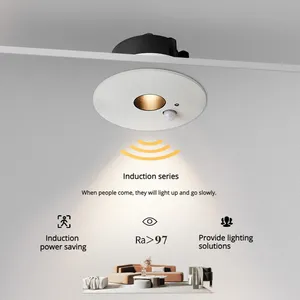 Lampu LED tersembunyi 7W, lampu sorot langit-langit Anti silau Sensor gerakan Smart Downlight 220V desain lampu sorot baru