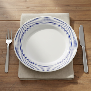<span class=keywords><strong>Assiette</strong></span> en mélamine Blue Rhyme Secret moderne, blanche, <span class=keywords><strong>jetable</strong></span>, écologique, résistante au lave-vaisselle, au micro-ondes et à la décoloration - Product Image 1