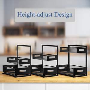 2-Tier Metal altında lavabo organizatör, parça ile mutfak lavabo organizatör altında, ağır yük altında lavabo depolama raf - Product Image 4