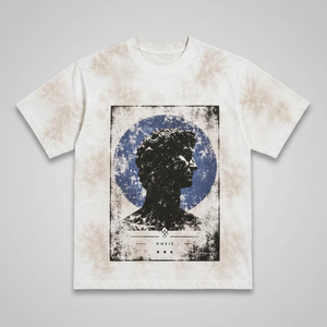 T-shirt blanc à manches courtes pour homme avec motif imprimé cible, coupe classique, col rond, style décontracté, 100 % coton tricoté - Product Image 3