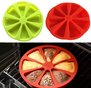 <span class=keywords><strong>Moule</strong></span> à gâteau triangulaire en silicone - <span class=keywords><strong>Moule</strong></span> à <span class=keywords><strong>pizza</strong></span> à 8 cavités pour brownies, muffins, cheesecake, pain de maïs - Product Image 5